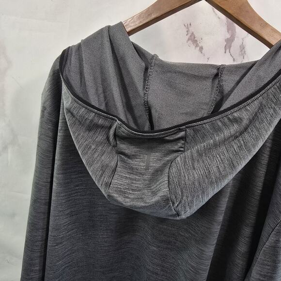 REI Jacket Mens XXL Gray Hooded Full Zip Lightweight Stretch Running Knit Jersey - Picture 6 of 11